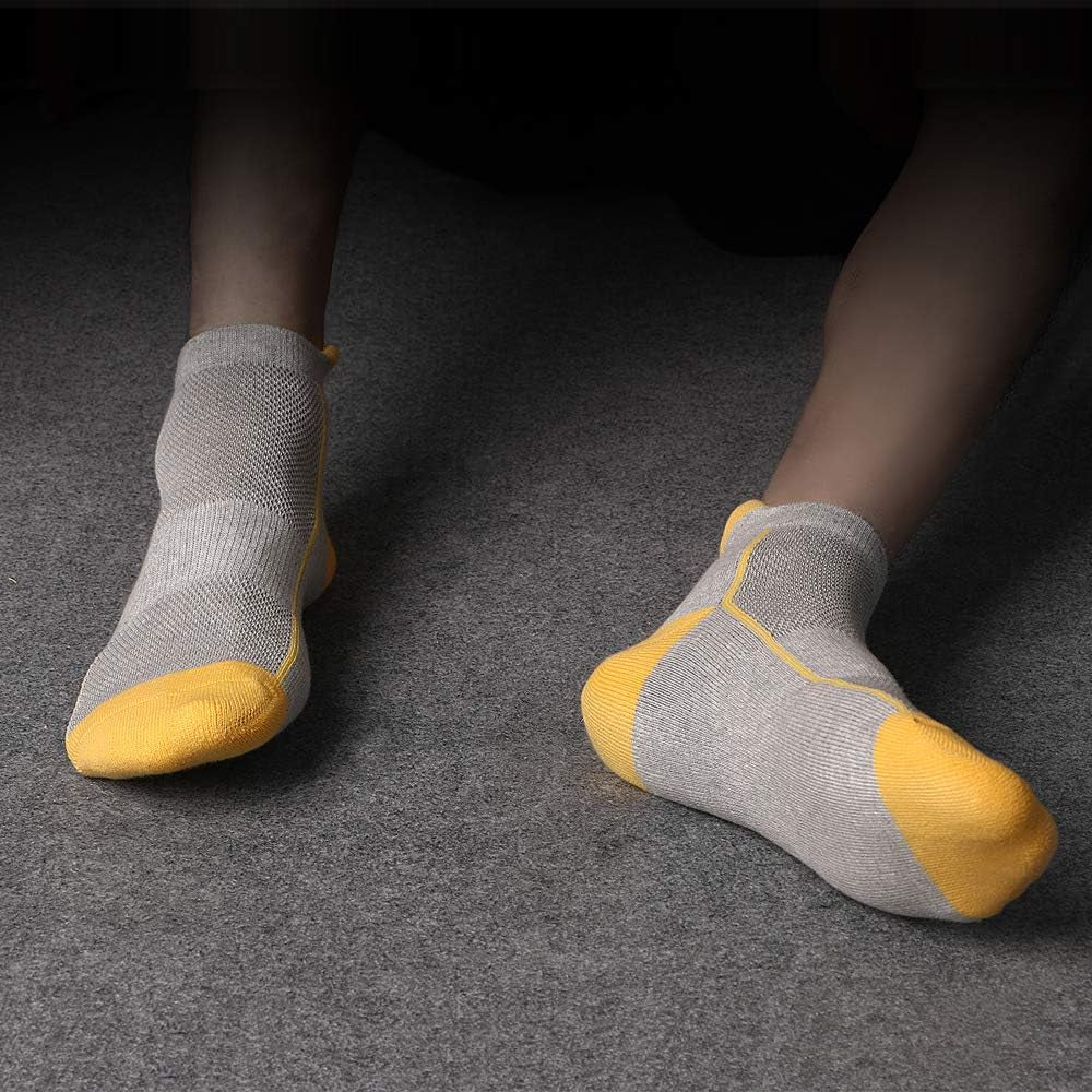 Mens Low Cut Ankle Athletic Socks Cotton Mesh Cushioned Running Ventilation Sports Tab Socks 5Pack