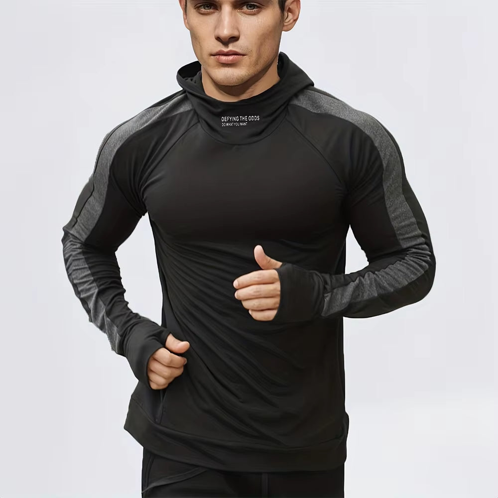 Autumn New Running Sports Fitness Clothing Tight Sports Jogging Compression Men'S Hoodie Outdoor Leisure Pullover Men'S Clothing