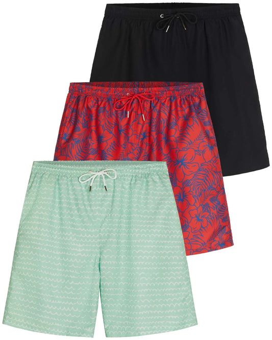 3 Pack: Men'S 7" Quick-Dry Swim Trunk with with Mesh Lining (Available in Big & Tall)