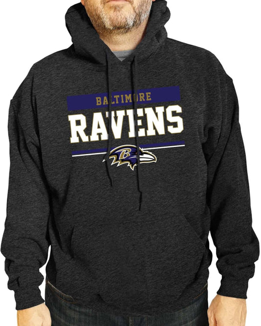 NFL Adult Gameday Charcoal Hooded Sweatshirt - Cotton & Polyester Blend - Stay Warm and Represent Your Team
