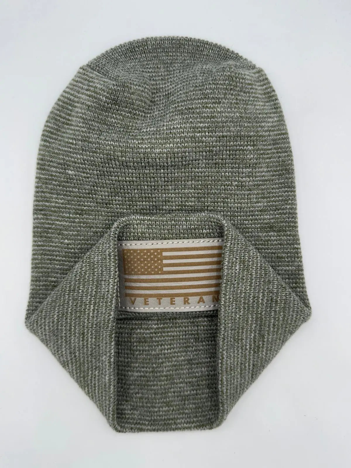 Designed & Made in USA | Veteran Beanie with USA Flag - Patriotic Theta Stitch Cuffed Knit Hat for Men & Women | Limited Edition